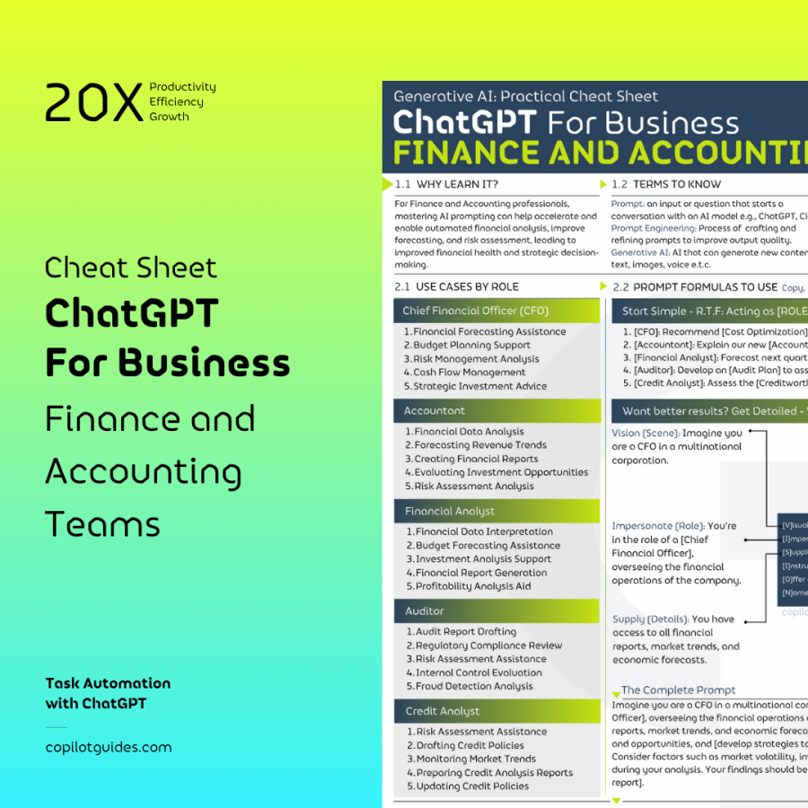 ChatGPT for Finance and Accounting Teams Cheat Sheet
