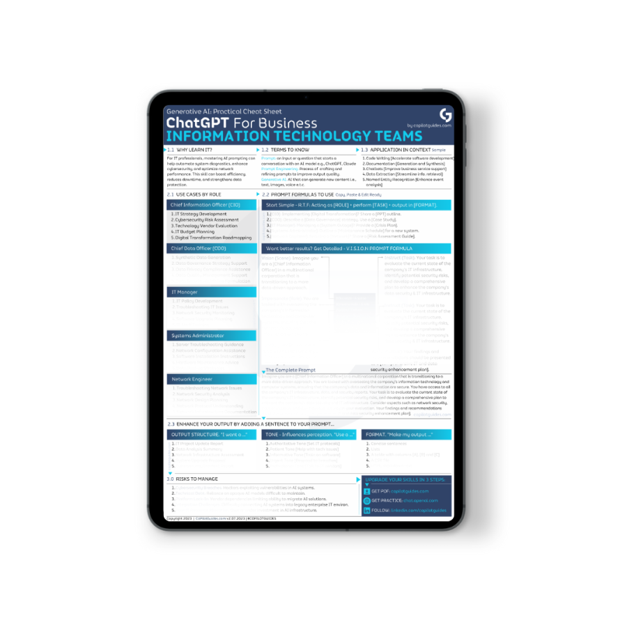 ChatGPT for Information Technology Teams Cheat Sheet - Image 2