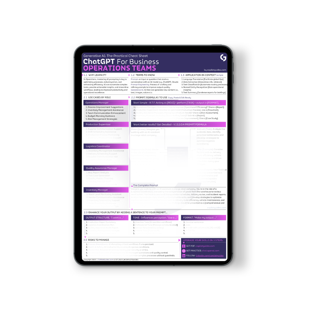 ChatGPT for Operations Teams Cheat Sheet - Image 2